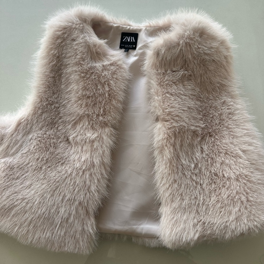 Zara Cropped Fur Vest